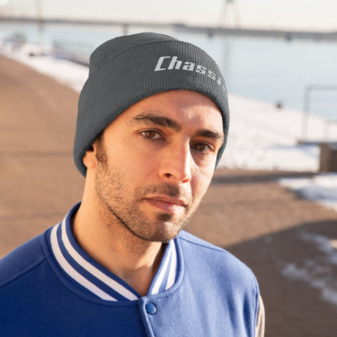 man wearing chassis beanie